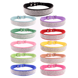 Huisdier Accessoires Pu Huisdier Ketting Leash Bling Kat Strass Halsband Met Lage <span class=keywords><strong>Moq</strong></span> - Product Image 2