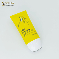 Emballage cosmétique 150ml Tube en plastique pour soins de la peau Masques pour le visage Crème amincissante Lotion de massage Sérum pour le corps 3 Rouleau en acier inoxydable