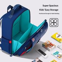 Sac à dos scolaire unisexe grande capacité, imperméable, avec coussin d'air et sangle ergonomique, motif géométrique tendance, fourni directement par l'usine