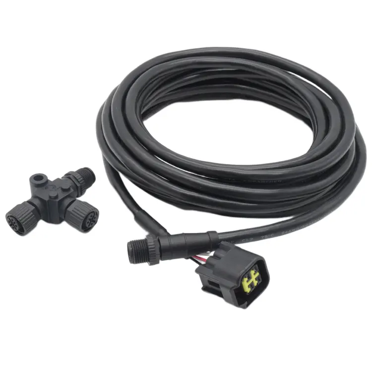 IP68 Yamaha Engine Interface NMEA 2000 Marine T-splitter T-Connector Power-tap Moulding Cable M12 Male 5 Pin Wire Connector