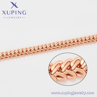 A00912456 Joyería XUPING, Collar de Cadena de Espiga Chapado en Oro Rosa sobre Cobre, 60CM