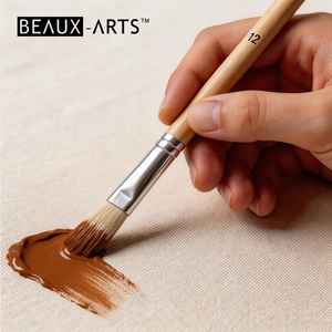 Pinceau d'artiste rond en poils de porc pour <span class=keywords><strong>peinture</strong></span> à l'huile, acrylique et <span class=keywords><strong>gouache</strong></span> - Product Image 4