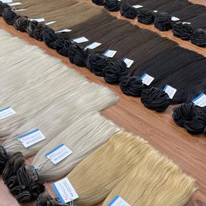 Nouveau design noué à la main extension de cheveux en trame haut à la mode couleur super dessinée qualité naturelle droite ondulée teinte par Genius Weft - Product Image 2