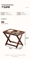 Table pliante réglable BSCI, petite table à café/thé, design moderne en bois massif, style farmhouse, pour pique-nique en extérieur, portable, pour salon