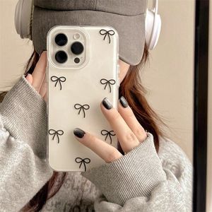 เหมาะสำหรับเคส iPhone 17 PRO MAX, เคสโทรศัพท์กันกระแทกรูปโบว์ผีเสื้อพื้นหลังสีขาวแบบ INS - Product Image 2