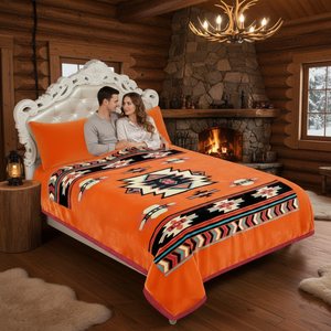 Couverture en Raschel double couche de 3 kg, style ours aztèque loup animal, logo personnalisé, marché canadien, taille king pour lit d'hiver - Product Image 3