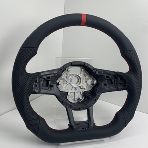 Volante Deportivo R Line de Cuero Semiperforado Sin Botones para <span class=keywords><strong>Golf</strong></span> <span class=keywords><strong>5</strong></span> 6 7 R MK5 MK6 <span class=keywords><strong>MK7</strong></span> <span class=keywords><strong>MK7</strong></span>.<span class=keywords><strong>5</strong></span> <span class=keywords><strong>Gti</strong></span> Polo Passat CC B8 Jetta - Product Image 5