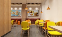 Conception 3D VR de restaurant de restauration rapide, conception de comptoir de magasin de hamburgers et de pizzas, équipement de cuisine commerciale
