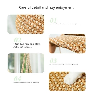 <span class=keywords><strong>Lit</strong></span> de chat de style moderne fait à la main confortable coussin de <span class=keywords><strong>lit</strong></span> de balançoire de hamac en rotin frais avec conception ouverte pour le printemps été - Product Image 4