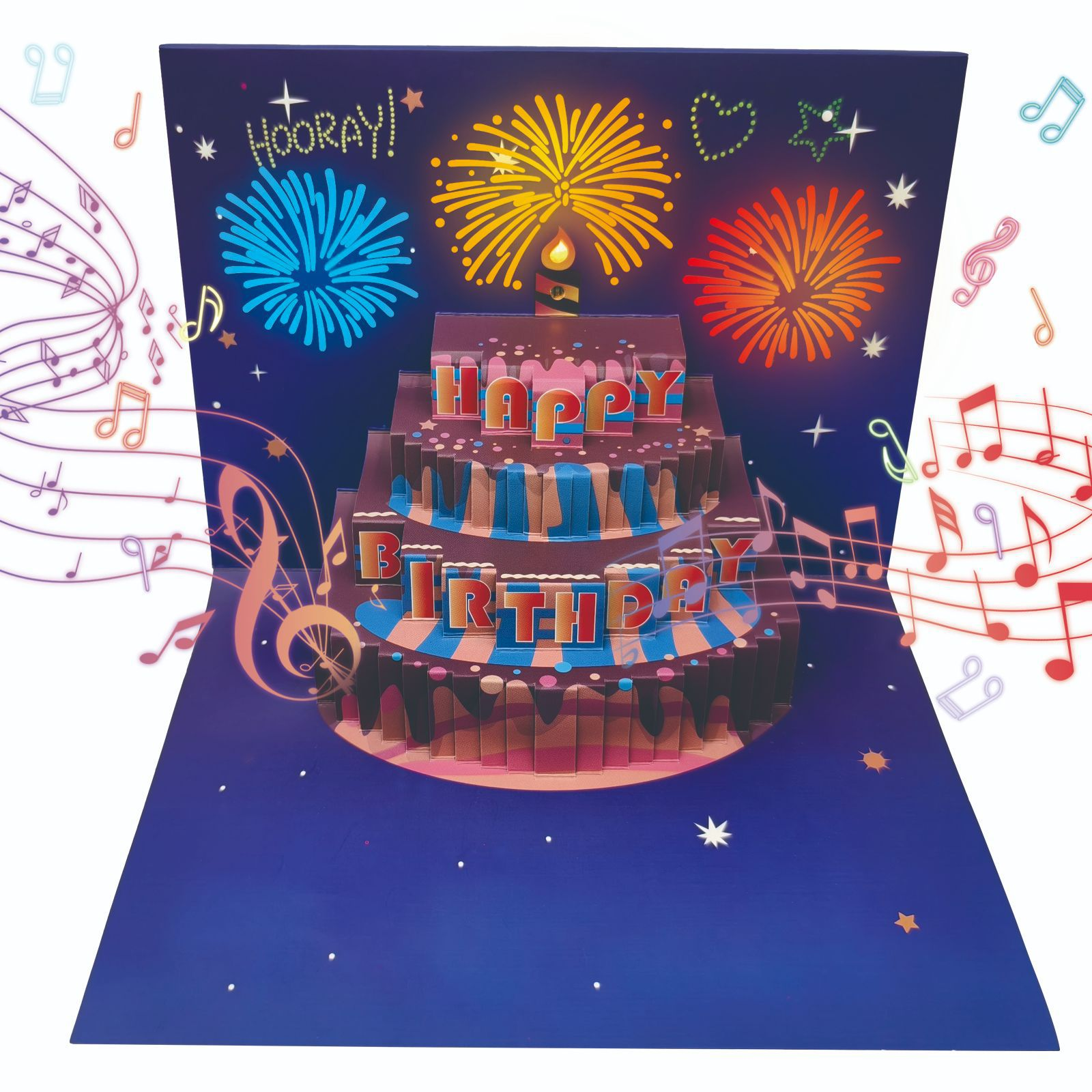 Four-layer cake music greeting card