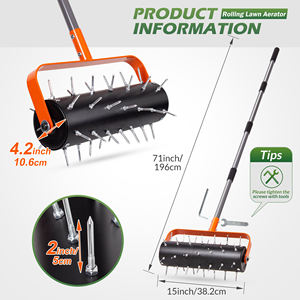 Motoculteur manuel à roulettes pour jardin, type clou détachable, en acier inoxydable, pour labourer et broyer la terre – Vente chaude - Product Image 3