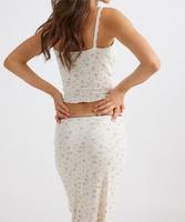 Ensemble 2 pièces robe florale taille haute d'été pour femmes-Ensemble de vêtements élégants en tissu de lin pour femmes-Ensemble 2 pièces jupe pour femmes