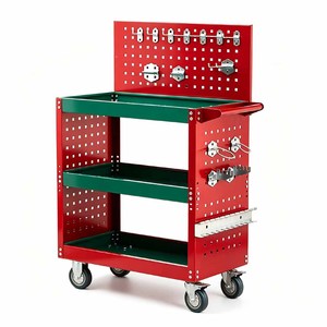 Carro de herramientas de acero laminado en frío de alta resistencia con tablero perforado y cajón con cerradura, capacidad de carga de 300 kg, móvil industrial OEM/OBM - Product Image 3