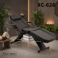 Table de soin pliable en acier inoxydable avec pieds et dossier réglables pour usage commercial (hôtels et salons)