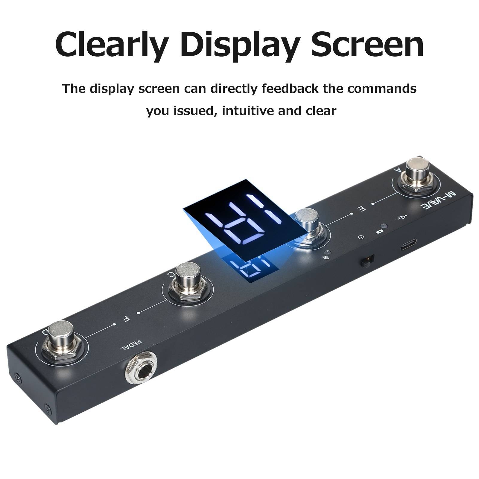 M-VAVE Portable BT MIDI Foot Controller: Rechargeable 4-Button