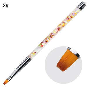 Pinceau à ongles en nylon rond plat pour gel, avec virole sertie, pour dégradé ombré, liner, manucure, salon, décoration d'ongles, outil de peinture - Product Image 6