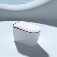 WC intelligent en céramique pour salle de bain avec télécommande, chasse d'eau automatique intelligente et siphon en P