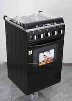 Four électrique multifonction tout-en-un en acier inoxydable 220V 52L, norme UE/Royaume-Uni, avec contrôle tactile, fonction rôtissage et porte en verre trempé
