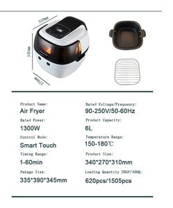 Commercial 6-Liter LCD Display Air Fryer Plastic Digital Control Oil-Free for Household Use Digital Control Air Fryer - Product Image 6