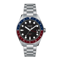 Reloj de Pulsera Chino al por Mayor, de Acero, Automático, Mecánico, para Hombre, Marcas de Lujo, con Bisel de Cerámica, GMT, para Mujer