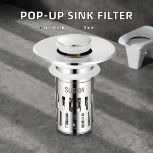 Nuevo y Moderno Filtro de Desagüe Pop-up de Acero Inoxidable para Lavabo, Tapón de Bañera, Colador de Fregadero, Recolector de Cabello, Accesorios para Baño y Sanitarios - Product Image 3