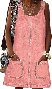 <span class=keywords><strong>Falda</strong></span> vaquera informal sin mangas de longitud media antiarrugas para mujer, nueva colección primavera-verano-otoño 2026, estilo europeo-americano, ideal para vacaciones. - Product Image 6