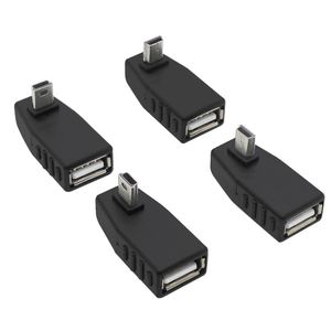 Ángulo de 90 grados 5 pines Mini USB macho a USB hembra convertidor conector sincronización de datos OTG adaptador para coche <span class=keywords><strong>MP3</strong></span> MP4 tabletas teléfonos u-disk - Product Image 1