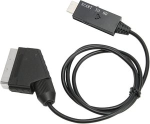 Portable 1080p Composite Adapter with <strong>USB</strong> Power Cable PAL/NTSC <strong>SCART</strong> <strong>to</strong> HDM1 Converter Box for TV STB/DVR VCR for HDTV - Product Image 1