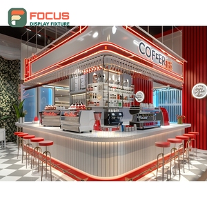 ชั้นวางสินค้ากาแฟสมัยใหม่ ชั้นวางแสดงสินค้ากระจกนิรภัย ช่องแสดงอุปกรณ์เสริม ชั้นวางแสดงสินค้าสำหรับร้านกาแฟ - Product Image 4