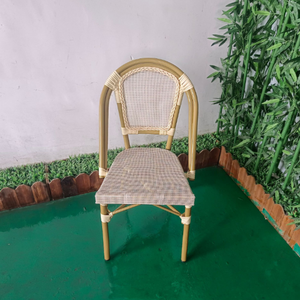 Mobilier d'extérieur de patio de jardin empilé chaise de salle à manger de restaurant en rotin osier français chaise de bistro de jardin en bambou de <span class=keywords><strong>Paris</strong></span> - Product Image 1