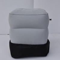 Almohada de Viaje Inflable Plegable Ajustable, Anti-Pilling, Portátil, para Debajo del Escritorio, Reposapiés