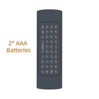 Prix Spécial Clavier Complet Double Face 44 Boutons Télécommande Noire Compatible avec TV/Boîtier Android/Projecteur