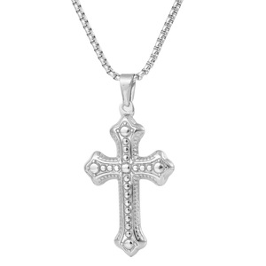 yunnique <b>Cross</b> Pendant Necklace Steel Gold Zinc Alloy Geometric Design Gift Jewelry for <b>Men</b> Women - Product Image 5