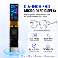شاشة TDO بدقة 6000 شمعة/م2، مقاس 0.6 بوصة، FHD Micro OLED، بدقة 1920x1080، 120 هرتز، لوحة AMOLED، واجهة MIPI لأجهزة الواقع المعزز والواقع الافتراضي والجراحية القريبة من العين