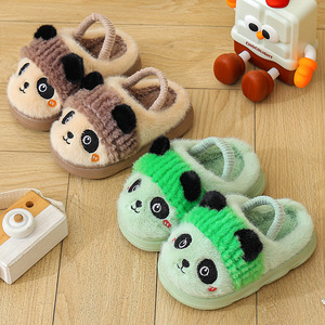 Nouvelles pantoufles en peluche ours panda pour enfants, douces, décoratives, dessin animé, hiver, avec coussin d'air, plateforme confortable, imprimées - Product Image 2