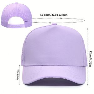 Sunscreen Waterproof Unisex Golf <b>Baseball</b> <b>Cap</b> 5-Panel Sporty Summer 100% Cotton Mesh Fabric Metal Buckle Laser Punched Wholesale - Product Image 2