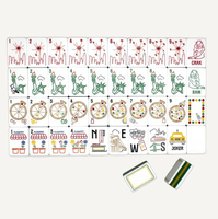 Nouvel ensemble de mahjong américain de luxe moderne avec motif Statue de la Liberté de New York, 160 pièces, tuiles acryliques pliables gravées à 5 couches