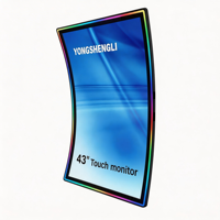 Nuevo Monitor Táctil para Juegos de 43 Pulgadas, Curvo, 4K, RGB, con Iluminación de Borde e Interfaz USB para Cajeros Automáticos