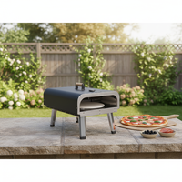 Four à pizza au bois moderne Warmfire, best-seller, pour extérieur, avec pierre tournante, en acier inoxydable, portable, 2,9 kW haute pression