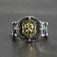 Bague en argent sterling 925 massif pour homme, style rétro punk, locomotive, feuille, bijoux masculins