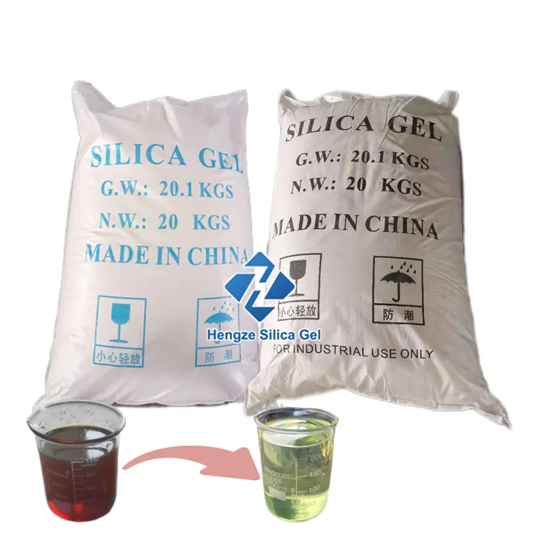 Aceite de desecho de neumáticos de china, catalizador químico decolorante de aceite negro, purificación de diesel, arena, gel de silicona, sílice