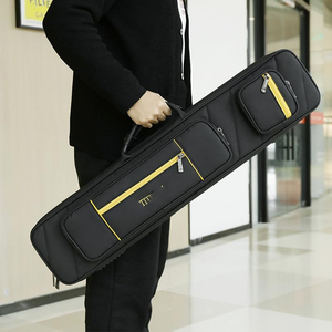 Muestra gratis 3x4 PU cuero Pool Cue Case alta capacidad billar Cue Stick bolsa de transporte Pool Cue Case mochila correas de transporte - Product Image 6