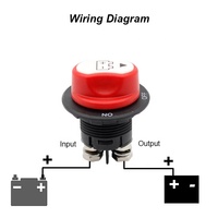 Interrupteur d'isolement de batterie 12V 2 broches SPST OFF-ON 100A, coupure de courant, arrêt pour moto, voiture, bateau, camping-car, camion