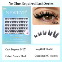 Extensions de cils 10 rangées effet œil de chat, 100 bouquets non collés, 8-16mm mélangés, DIY auto-adhésifs, faits main, réutilisables, en fibres douces