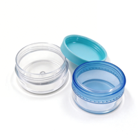 Vente en gros de flacons cosmétiques en plastique transparent bleu rose, mini-contenants, petits pots en plastique transparent PS