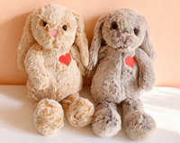 Peluche Lapin Cœur pour la Saint-Valentin - Jouets en Peluche Lapin Doux en Couleurs Assorties, Idéal pour les Cadeaux et le Jeu