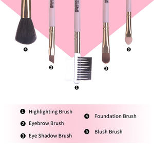 Kit <span class=keywords><strong>de</strong></span> 5 <span class=keywords><strong>Brochas</strong></span> para Corrector y Rubor con Mango <span class=keywords><strong>de</strong></span> Plástico, <span class=keywords><strong>Brochas</strong></span> Angulares <span class=keywords><strong>de</strong></span> Pelo Sintético para una Definición Perfecta <span class=keywords><strong>de</strong></span> las Mejillas L0780 - Product Image 2