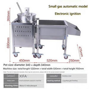 Nueva Máquina de Palomitas de Maíz Semiautomática con Calentamiento a Gas, con Paleta Mezcladora y Cuchara, 220V, Alta Productividad - Product Image 3