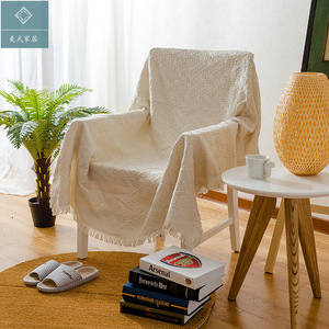 Manta de sofá moderna minimalista ins, cubierta completa de tela antipolvo, toalla de sofá de color liso, manta decorativa a cuadros - Product Image 3