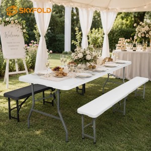 Table pliante en plastique légère et portable pour pique-nique, mariage, camping - Product Image 1